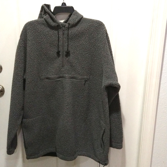 Vintage J. Crew 1/4 Zip Hooded Fleece Sweater/Jacket - Picture 2 of 6